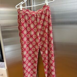 Max Studio Red Medallion Print Elastic Waist Pants soft and comfy